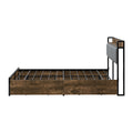 Oikiture Double Queen Metal Bed Frame Storage Headboard AC USB Charge - Double