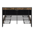 Oikiture Double Queen Metal Bed Frame Storage Headboard AC USB Charge - Double