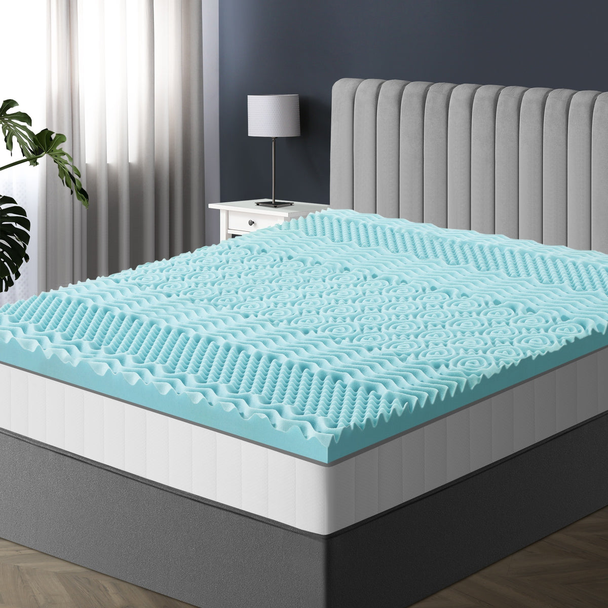 Bedra Bamboo Memory Foam Cool Gel 7-Zone Mattress Topper 8cm