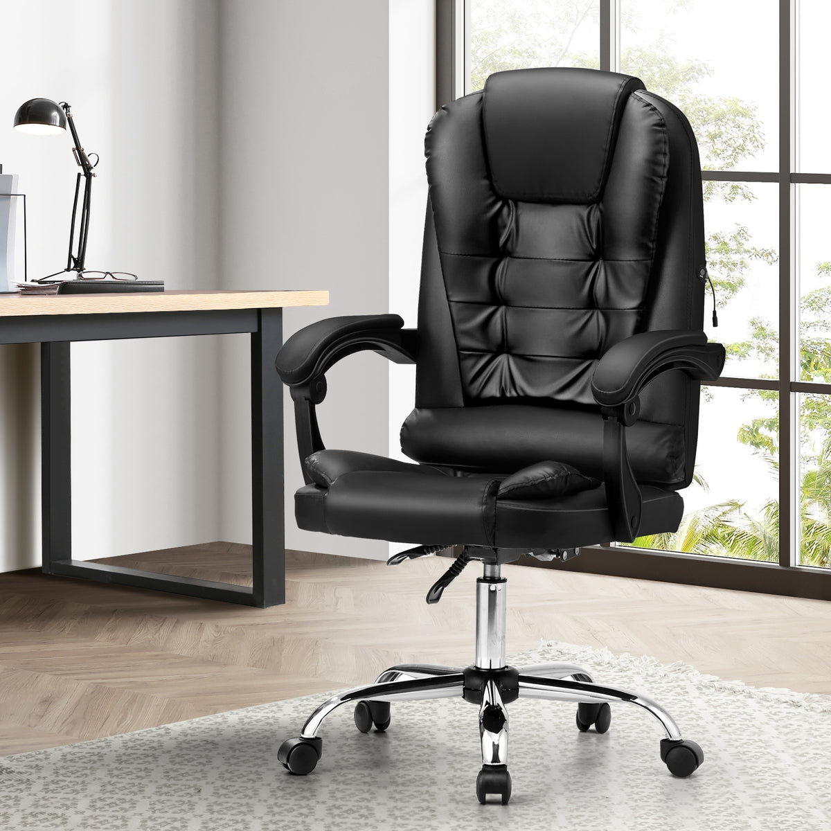 Oikiture PU Leather Massage Chair - Black