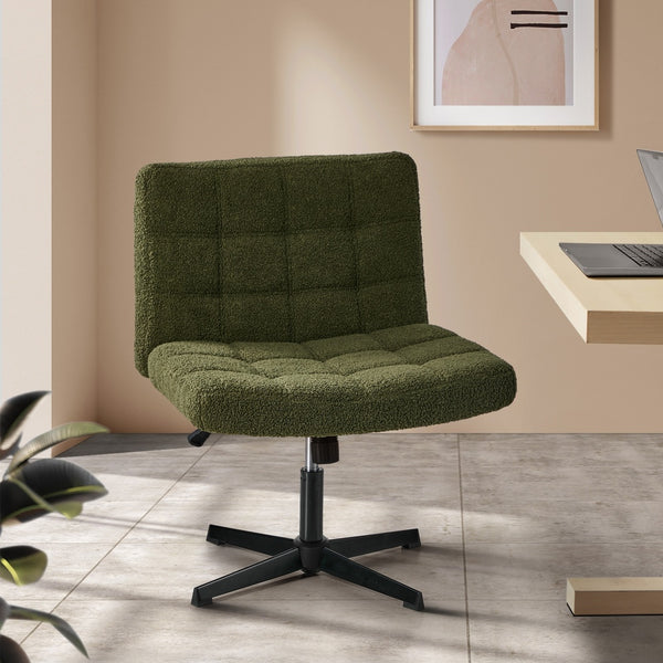 Oikiture Boucle Office Chair - Green