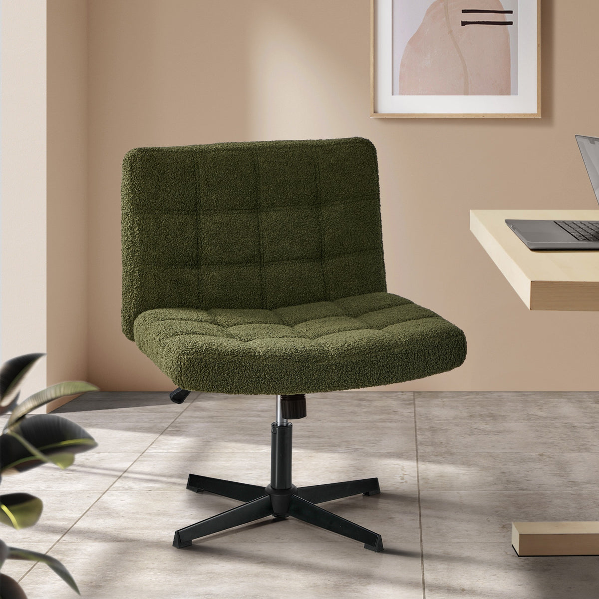 Oikiture Boucle Office Chair - Green