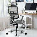 Oikiture Office Chair with Footrest - Grey