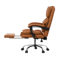 Oikiture Massage Office Chair Recliner Racing Chairs PU Footrest - Brown