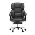 Oikiture Massage Office Chair Recliner Racing Chairs PU Footrest - Grey