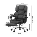 Oikiture Massage Office Chair Recliner Racing Chairs PU Footrest - Grey