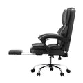 Oikiture Massage Office Chair Recliner Racing Chairs PU Footrest - Grey
