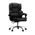 Oikiture Massage Office Chair Computer Racer PU Leather Seat Recliner - Black