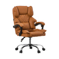 Oikiture Massage Office Chair Computer Racer PU Leather Seat Recliner - Brown