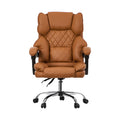 Oikiture Massage Office Chair Computer Racer PU Leather Seat Recliner - Brown