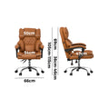 Oikiture Massage Office Chair Computer Racer PU Leather Seat Recliner - Brown