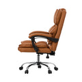 Oikiture Massage Office Chair Computer Racer PU Leather Seat Recliner - Brown