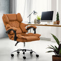 Oikiture Massage Office Chair Computer Racer PU Leather Seat Recliner - Brown