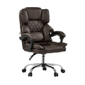 Oikiture Massage Office Chair Computer Racer PU Leather Seat Recliner - Dark Brown