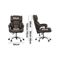 Oikiture Massage Office Chair Computer Racer PU Leather Seat Recliner - Dark Brown