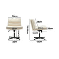Oikiture Mid Back Armless Office Desk Chair Wide Linen Seat No Wheels Beige - product image 4