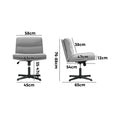 Oikiture Mid Back Armless Office Desk Chair Wide Linen Seat No Wheels Grey - product image 4
