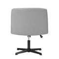 Oikiture Mid Back Armless Office Desk Chair Wide Linen Seat No Wheels Grey - product image 7