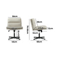 Oikiture Mid Back Armless Office Desk Chair Leather No Wheels Beige - product image 4