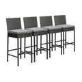 Livsip Set of 4 Outdoor PE Wicker Bar Stools Steel Frame Black - product image 2