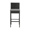 Livsip Set of 4 Outdoor PE Wicker Bar Stools Steel Frame Black - product image 3