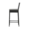 Livsip Set of 4 Outdoor PE Wicker Bar Stools Steel Frame Black - product image 6