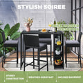 Livsip Set of 4 Outdoor PE Wicker Bar Stools Steel Frame Black - product image 8