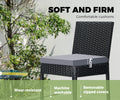 Livsip Set of 4 Outdoor PE Wicker Bar Stools Steel Frame Black - product image 10