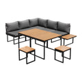 Livsip FAROE 7 Seater Outdoor Dining Sofa Set Patio Lounge Grey - product image 2
