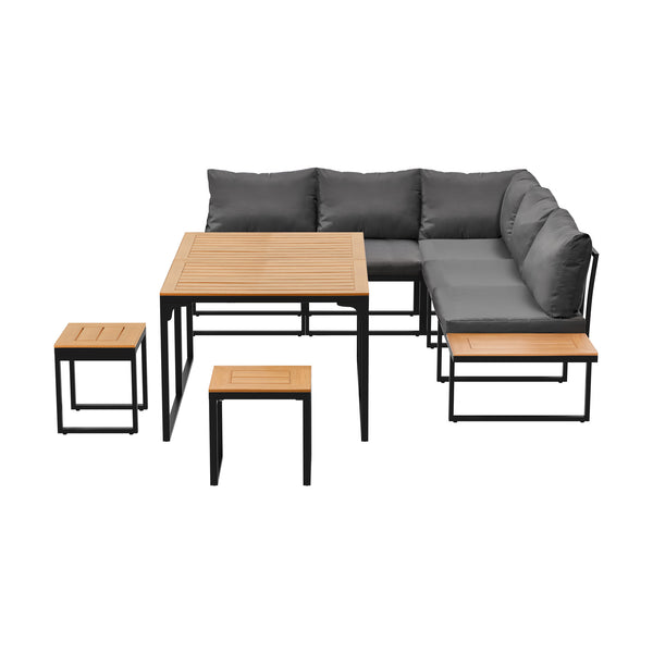 Livsip FAROE 7 Seater Outdoor Dining Sofa Set Patio Lounge Grey - product image 3