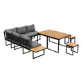 Livsip FAROE 7 Seater Outdoor Dining Sofa Set Patio Lounge Grey - product image 5