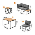 Livsip FAROE 6 Seater Outdoor Dining Sofa Set Large Table and Stools Grey - product image 4