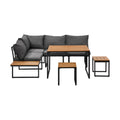 Livsip FAROE 6 Seater Outdoor Dining Sofa Set Large Table and Stools Grey - product image 5
