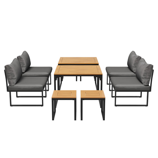 Livsip FAROE 8 Seater Outdoor Dining Sofa Set Patio Lounge Grey - product image 3
