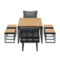 Livsip FAROE 6 Seater Outdoor Dining Sofa Set 4 Ottomans Grey - product image 2