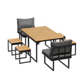 Livsip FAROE 6 Seater Outdoor Dining Sofa Set 4 Ottomans Grey - product image 5