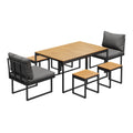 Livsip FAROE 6 Seater Outdoor Dining Sofa Set 4 Ottomans Grey - product image 7