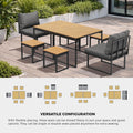 Livsip FAROE 6 Seater Outdoor Dining Sofa Set 4 Ottomans Grey - product image 9