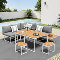 Livsip FAROE 7 Seater Outdoor Dining Sofa Set Patio Lounge White - product image 1