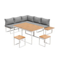Livsip FAROE 7 Seater Outdoor Dining Sofa Set Patio Lounge White - product image 2