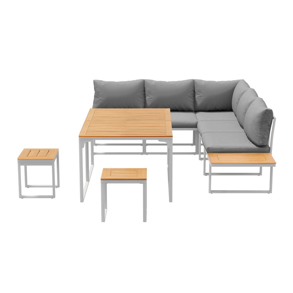 Livsip FAROE 7 Seater Outdoor Dining Sofa Set Patio Lounge White - product image 3