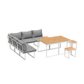 Livsip FAROE 7 Seater Outdoor Dining Sofa Set Patio Lounge White - product image 6