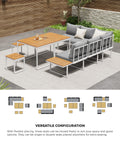 Livsip FAROE 7 Seater Outdoor Dining Sofa Set Patio Lounge White - product image 9