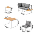 Livsip FAROE 6 Seater Outdoor Dining Sofa Set Large Table and Stools White - product image 4