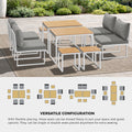Livsip FAROE 8 Seater Outdoor Dining Sofa Set Patio Lounge White - product image 9