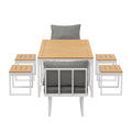Livsip FAROE 6 Seater Outdoor Dining Sofa Set 4 Ottomans White - product image 2