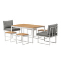 Livsip FAROE 6 Seater Outdoor Dining Sofa Set 4 Ottomans White - product image 6