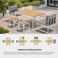 Livsip FAROE 6 Seater Outdoor Dining Sofa Set 4 Ottomans White - product image 9