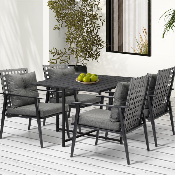 Livsip 5PCS Outdoor Dining Set Rattan Patio Table and Chairs