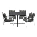 Livsip 5PCS Outdoor Dining Set Black Table Rattan White Chairs - product image 3